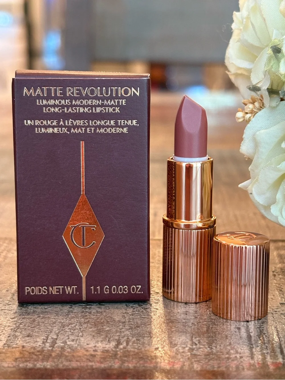 NEW Charlotte Tilbury MATTE REVOLUTION Lipstick Mini in PILLOW TALK {Nude Pink}